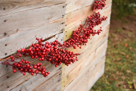 Artificial Red Berry Garland, Holiday Garland for Front Door