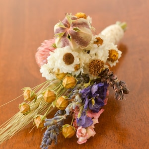 Spring wildflower boutonniere, spring boutonniere, lavender boutonniere, spring wedding, summer wedding, summer bouutonniere, wildflowers image 5