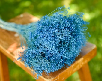 Dried Blue Baby's Breath Bunch: Wedding Bouquet Filler