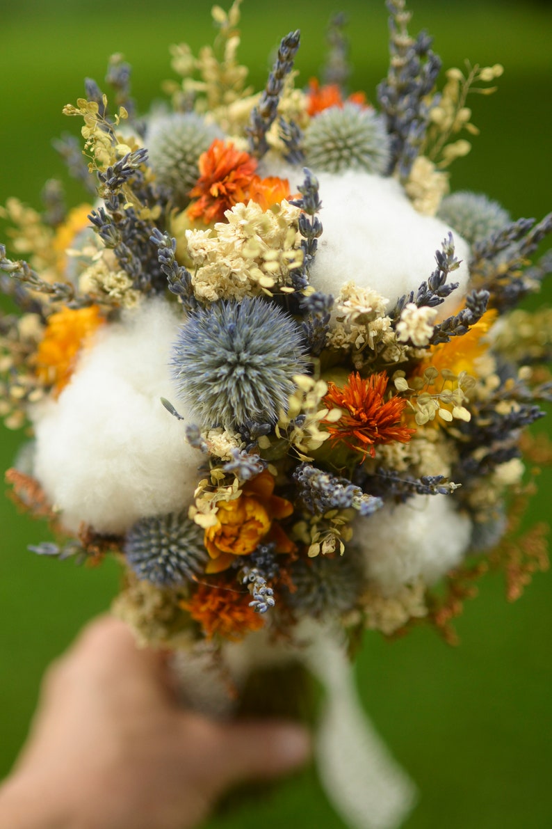 Dried echinops, natural thistle flower, dried globe thistle, dusty blue flowers, light blue flowers for bouquet, for vase, for wedding image 5