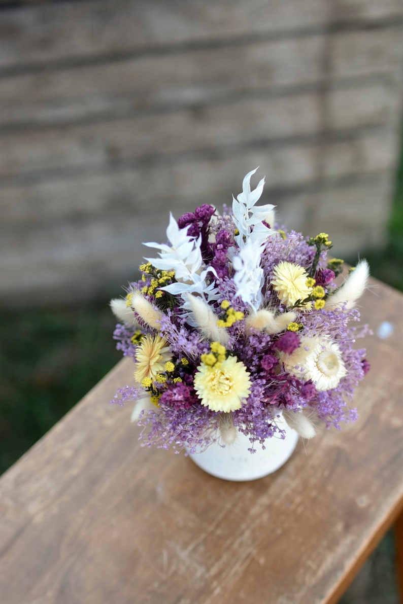 Spring lilacs floral pot, Mother's Day gift, dried flower bouquet, spring dried flowers, small arrangement, small centerpiece image 8