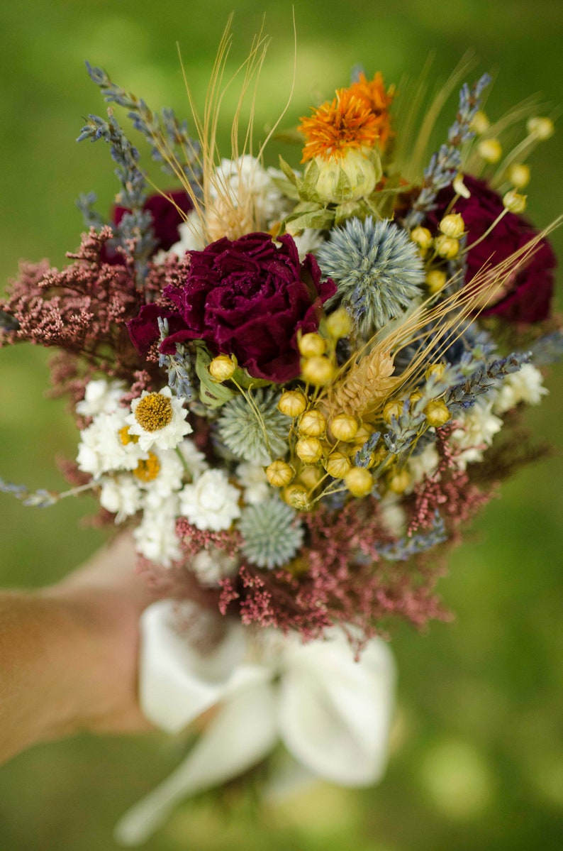 Dried echinops, natural thistle flower, dried globe thistle, dusty blue flowers, light blue flowers for bouquet, for vase, for wedding image 7