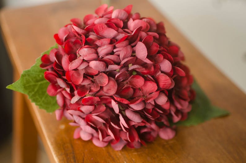 Red silk hydrangea red hydrangea valentines day flowers Etsy