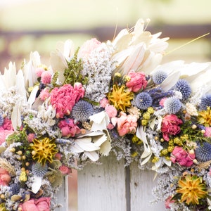 Dried echinops, natural thistle flower, dried globe thistle, dusty blue flowers, light blue flowers for bouquet, for vase, for wedding image 3