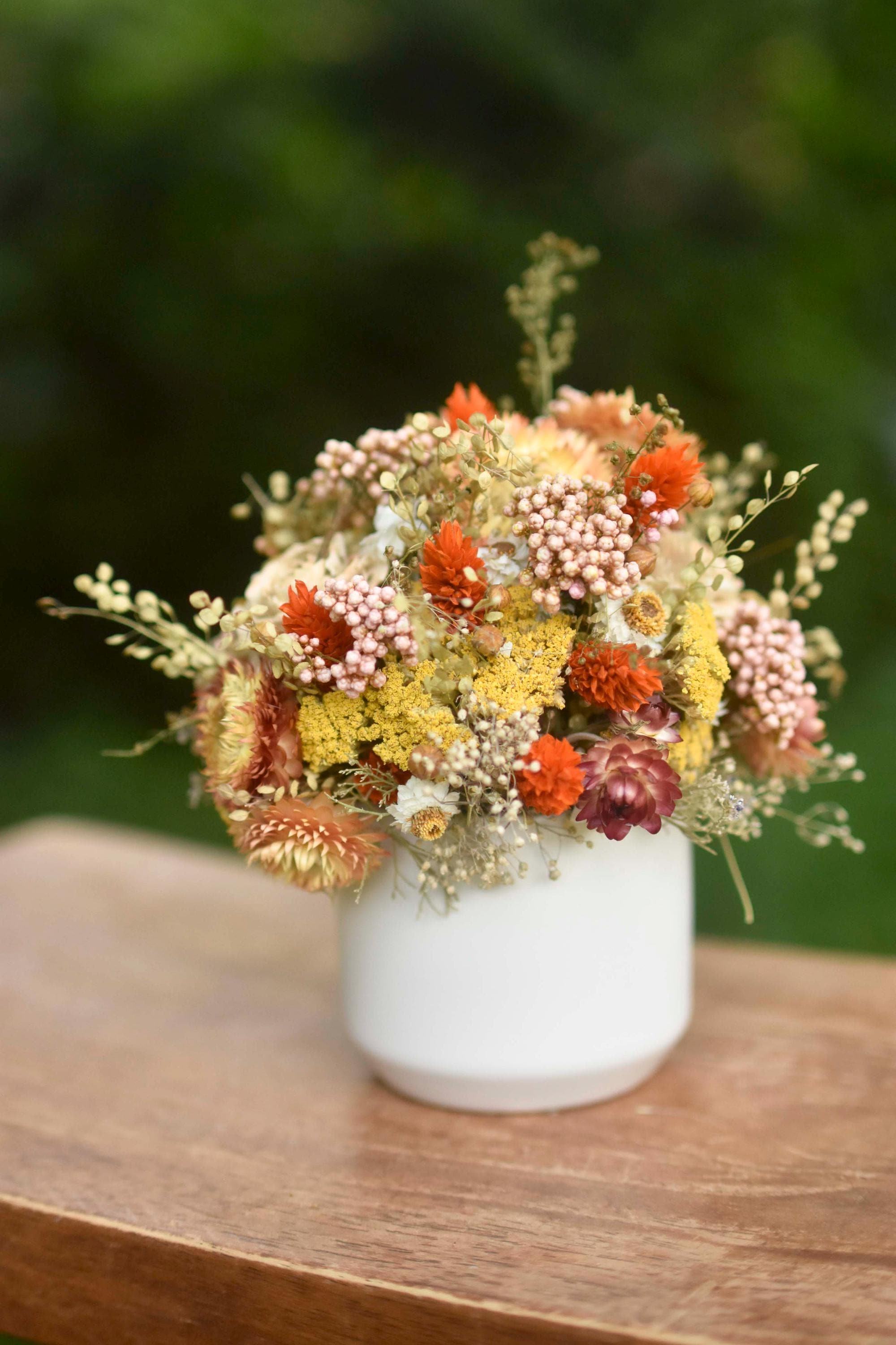 Sweet September Flowers, Mini Floral Pot, Housewarming Gift, Dried