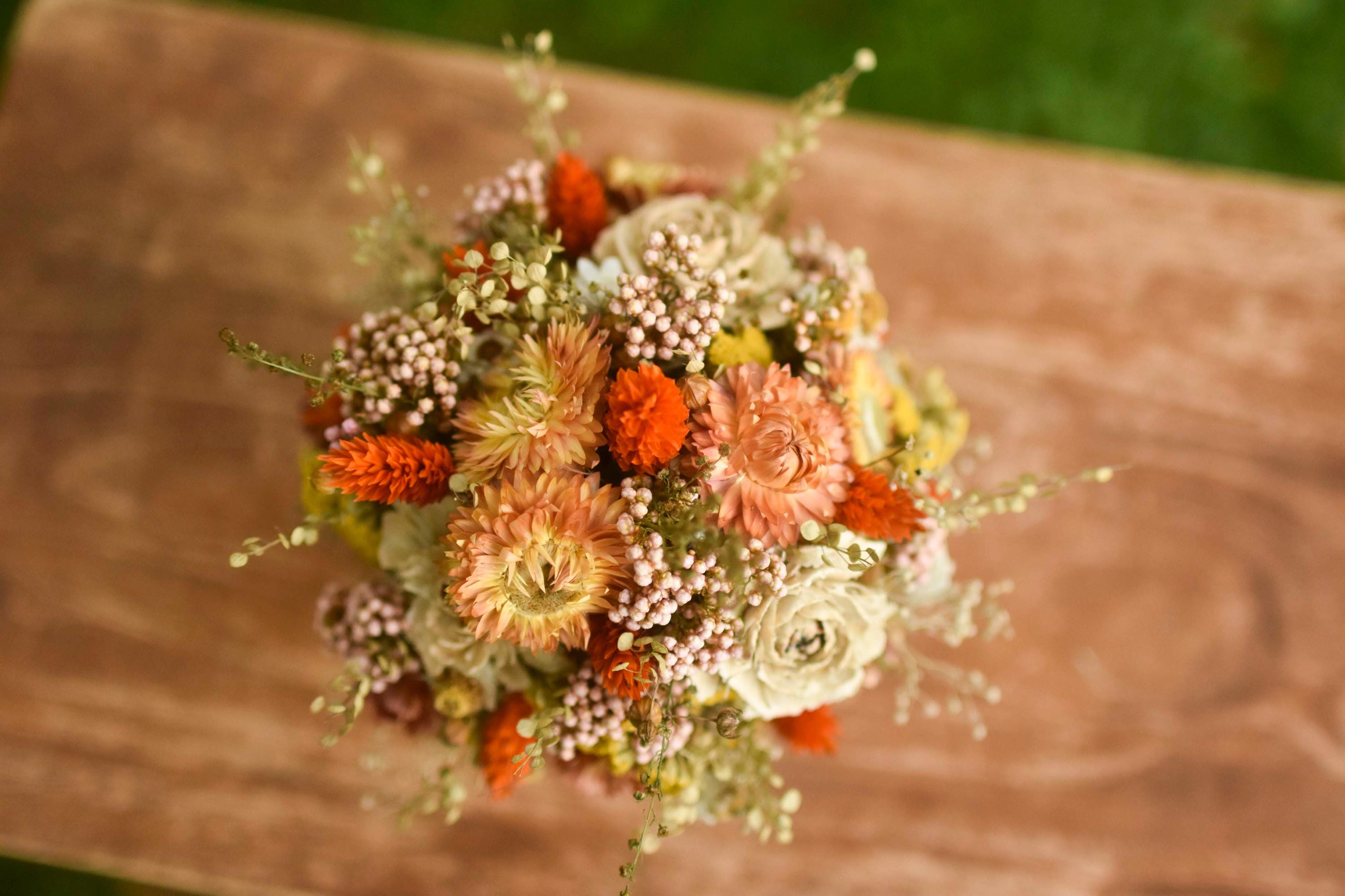 Sweet September Flowers, Mini Floral Pot, Housewarming Gift, Dried