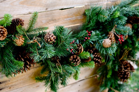 Pine & Pinecone Garland, Artificial Christmas Greenery