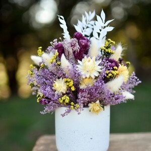 Spring lilacs floral pot, Mother's Day gift, dried flower bouquet, spring dried flowers, small arrangement, small centerpiece image 3