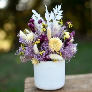 Spring lilacs floral pot, Mother's Day gift, dried flower bouquet, spring dried flowers, small arrangement, small centerpiece image 4