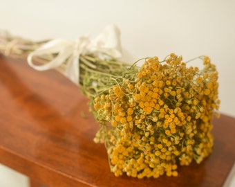 Dried tansy, small yellow flower, yellow dried flowers, yellow tansy, yellow wedding, wedding decor, do-it-yourself wedding