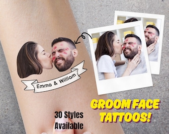 Bomboniere per addio al nubilato, tatuaggio per addio al nubilato, bomboniera per addio al nubilato, tatuaggio del viso dello sposo, tatuaggio della sposa, regalo divertente, regalo della sposa, regalo