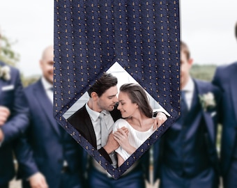 Custom Photo Tie Patch - Personalized Peel & Stick Paper Memorial Keepsake, Wedding Gift for Groom, Dad, Father of the Bride, Adhesive Patch