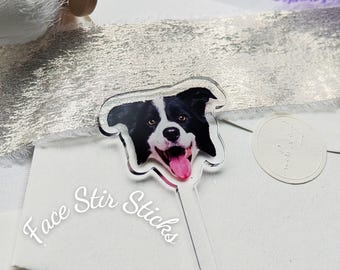 Custom Face Drink Stirrers,Personalized Wedding Stir Sticks,Wedding Pet Stir Sticks,Wedding Swizzle,Wedding Drink Stirrers,Custom Wedding