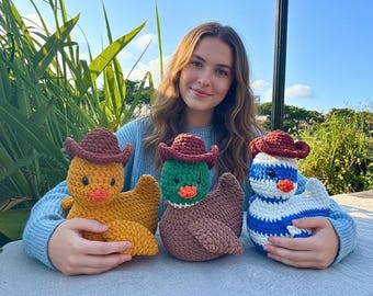 No Sew Duck Crochet Pattern | Farm Animal Amigurumi 3-in-1 | Beginner PDF Digital Download