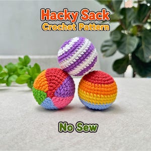 Crochet Hacky Sack Pattern Bundle 3 in 1: Rainbow Amigurumi PDF, Colorful Beginner Designs