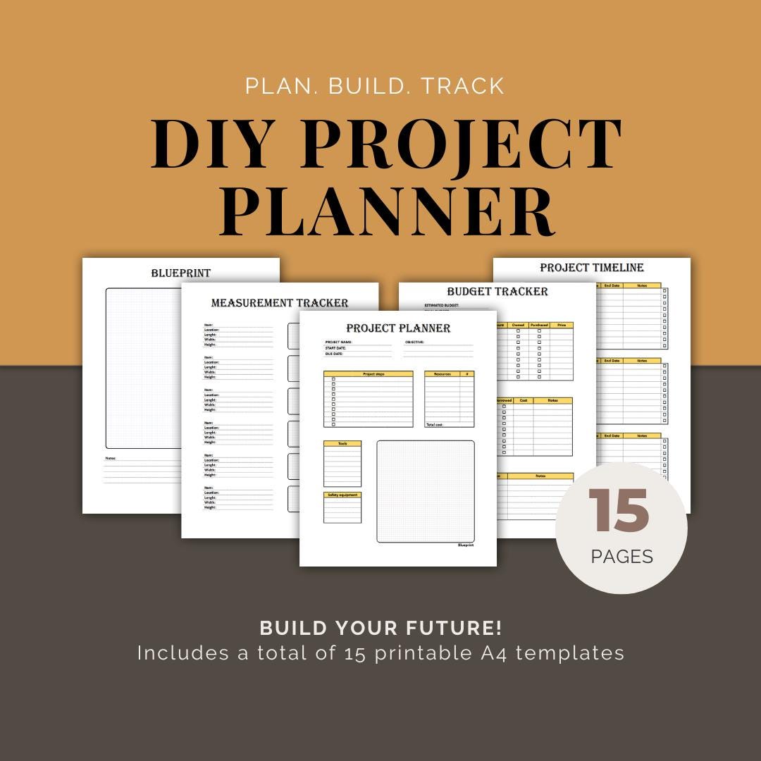 DIY Project Planner Bundle | A4 PDF Printable Home Project Organizer ...