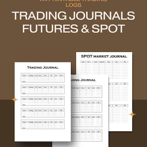 Ensemble complet de journaux de trading - Quotidien et SPOT pour Crypto, Forex