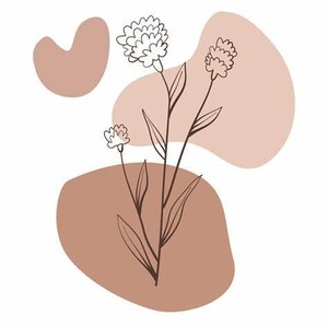 植物のイラスト モダンなボヘミアンフラワー ウォールアート リビングルーム用ウォールデコレーション ミニマリストモダンバーカート 寮の部屋 ベッドルーム ホームデコレーション
