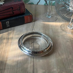 Vintage Anston Sterling Silver and Glass Coaster #120