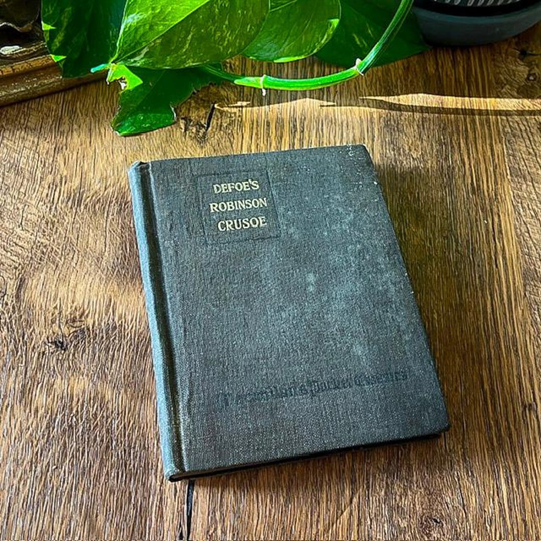 1920 Antique Robinson Crusoe Book | Daniel Defoe Classic Novel | Old ...