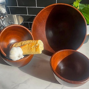 Vintage Wooden Bowl Set