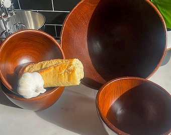 Vintage Wooden Bowl Set