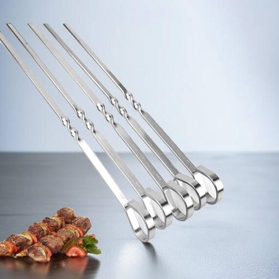 thumbnail image 2 of Metal Skewers For Kabobs Metal Skewers For Grilling,Kabob Skewers,Flat BBQ Barbecue Skewer,Grilling Skewers Set,Reusable Brochetas Para Parrilla 2 of 13