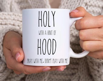 Halbe Haube halb heilige Becher, lustige christliche Tasse, christliches Geschenk, Jesus-Becher, Schriftbecher, christliche Tassen, Kaffeetasse, religiöse Tassen