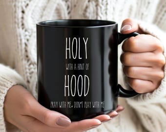 Halbe Haube halb heilige Becher, lustige christliche Tasse, christliches Geschenk, Jesus-Becher, Schriftbecher, christliche Tassen, Kaffeetasse, religiöse Tassen