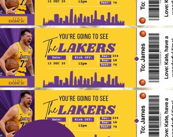 Los Angeles Lakers NBA Surprise Ticket Template, Digital Download