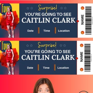 Caitlin Clark Surprise Ticket Vorlage, digitaler Download WNBA