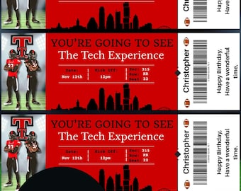 Texas Tech College Surprise Ticket Template, Digital Download