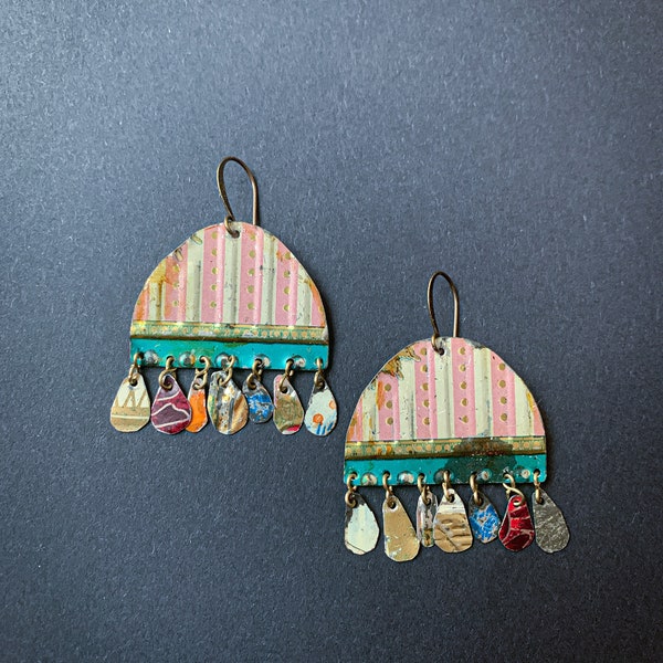 Wonky tin  earrings