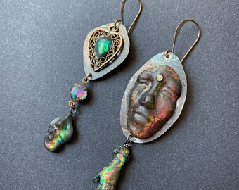 Asymmetrical resin earrings