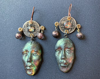 Art earrings, glowing faces and upcycled coins