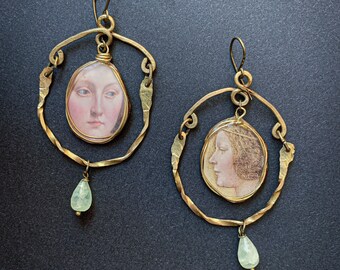 Art earrings, Leonardo da Vinci