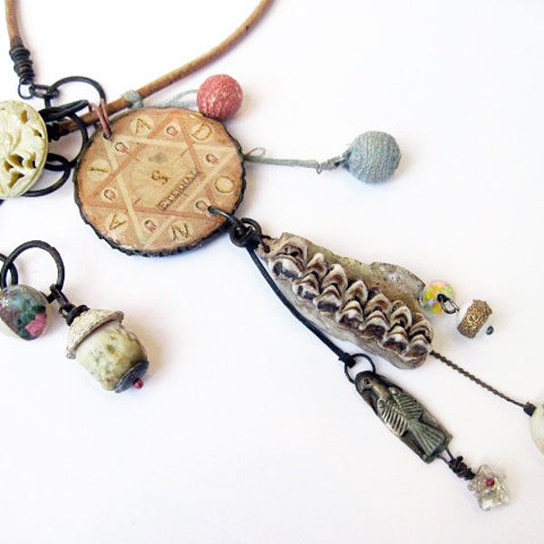 Eternal.  Rustic Alchemy, Pale Gypsy Victorian Tribal Assemblage necklace.