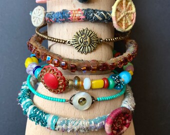 Eclectic bangle stack