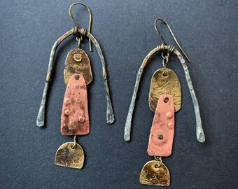 Mixed metal earrings