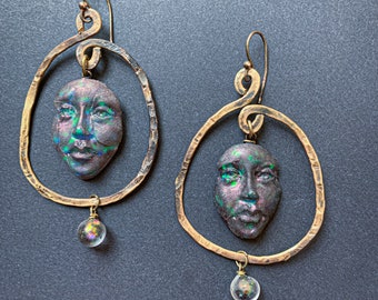 Art earrings, Leonardo da Vinci