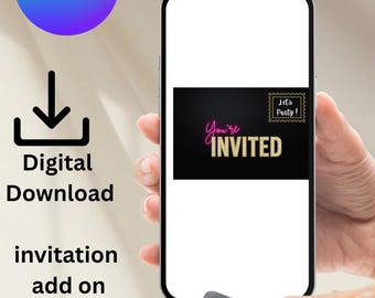 Elegant Birthday Invitation Add On, Textable Party Envelope (Digital Download)