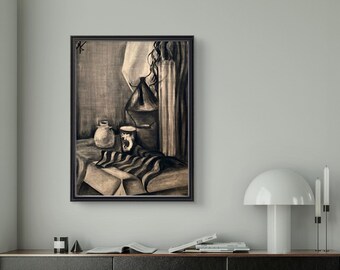 Obra de arte original em carvão