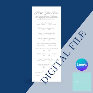Sjabloon aangepaste bruiloft weddenschapskaart 8,5 x 11 - digitaal bestand van elegante plaats je weddenschapskaart (2 per pagina) - doe-het-zelf - gewoon aanpassen, afdrukken en knippen