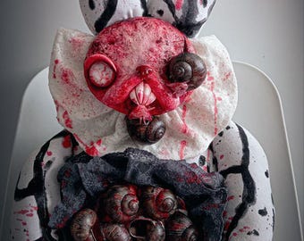 Handcrafted Creepy Art Doll, Scary Bunny, Ooak doll, Unique Horror Art, Art Doll, Haunted Doll, Creepy Rabbit