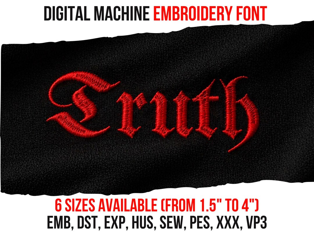 Gothic Machine Embroidery Font – Blackletter Satin Stitch Blackletter ...