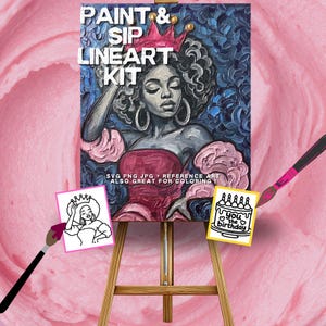Paint and Sip Printables | Birthday Designs | Digital Download