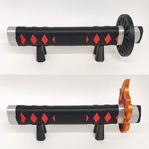 DEMON SLAYER Tanjiro Kamado Katana Sword/Espada retrátil dobrável/Katana japonesa artesanal/Anime/Katana dobrável personalizável/Cosplay