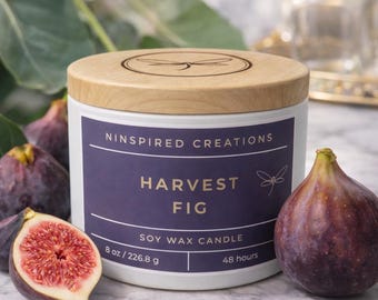 Harvest Fig Soy Candle | Luxury Fig Candle | Fresh Fig Candle | Earthy Sweet Candle | Fall Candle | Handmade Soy Wax Candle | Home Fragrance