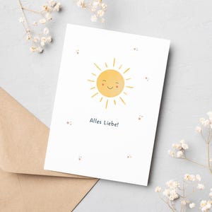 Karte Geburtstag Grußkarte Sonne Geburtstagskarte "Alles Liebe!"
