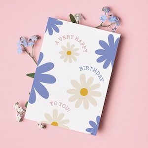 Karte Geburtstag Grußkarte Blumen Geburtstagskarte "A very happy birthday"